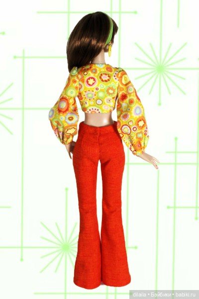 Выкройка PDF в натуральную величину / брюки-клеш, топ, шляпа для кукол Ками и Антуанетта Тоннер 40см (фото 4)