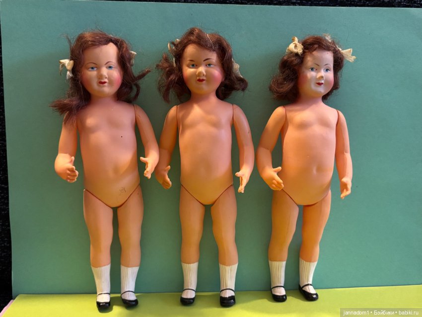 Целлулоидные французские куколки Petit Collin, высота 20 см