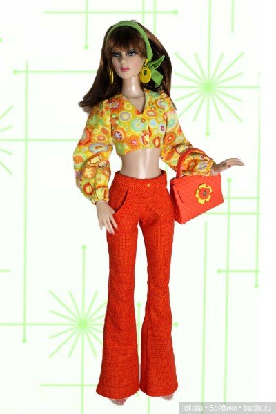 Выкройка PDF в натуральную величину / брюки-клеш, топ, шляпа для кукол Ками и Антуанетта Тоннер 40см (фото 5)