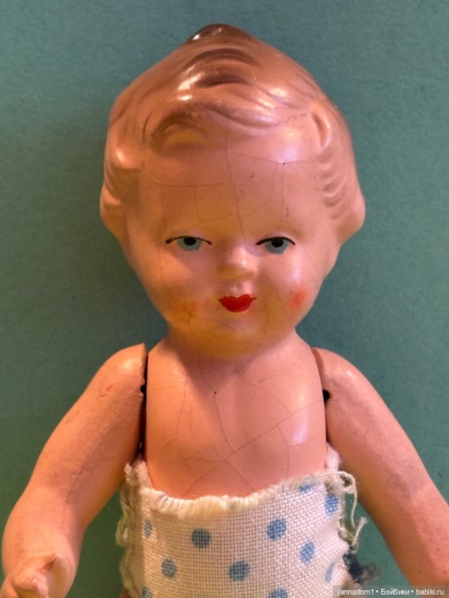 Очаровательная керамическая куколка Tebu с рельефными волосами, высота 14 см (фото 2)