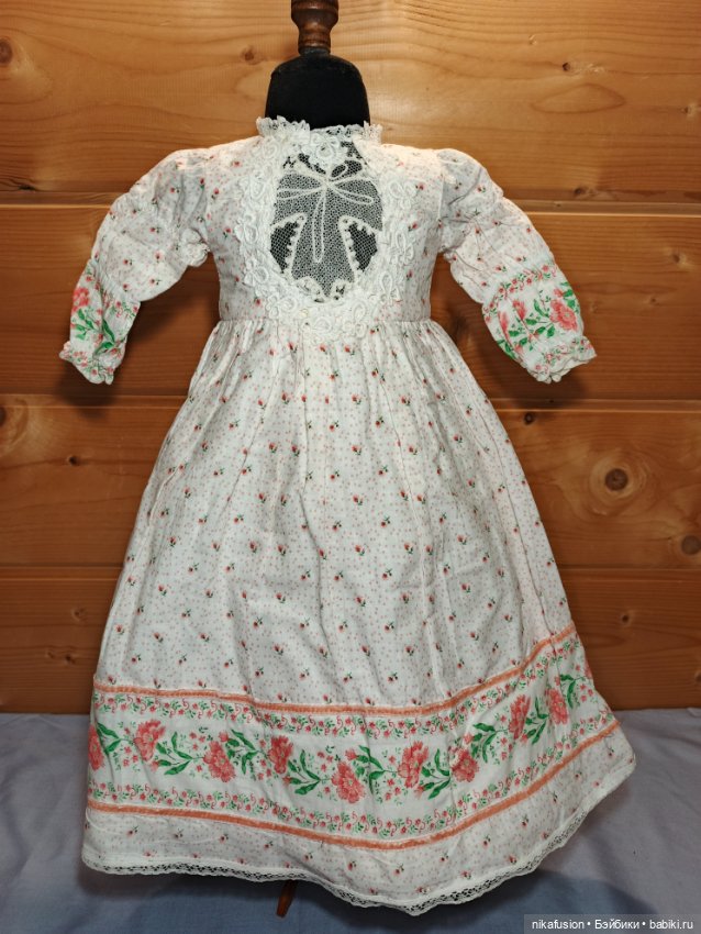 Большое платье для антикварной или винтажной куклы (фото 2)