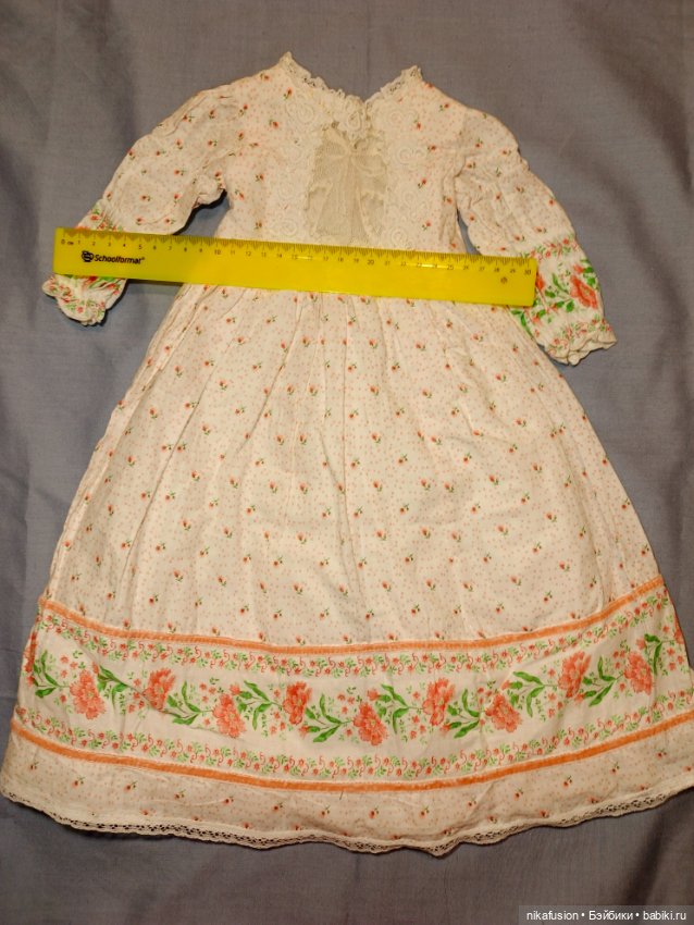 Большое платье для антикварной или винтажной куклы (фото 6)