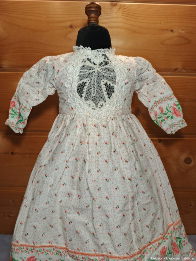 Большое платье для антикварной или винтажной куклы (фото 3)