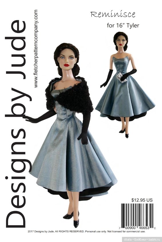 Выкройки PDF в натуральную величину / исторические и вечерние платья для кукол Тайлер Тоннер 40 см
