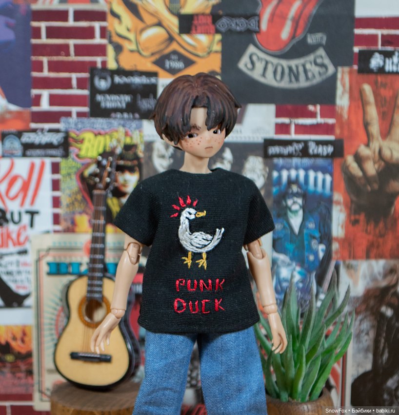 Футболка "Punk Duck" с вышивкой для сицилийских псов,близнецов,Милим, come4arts