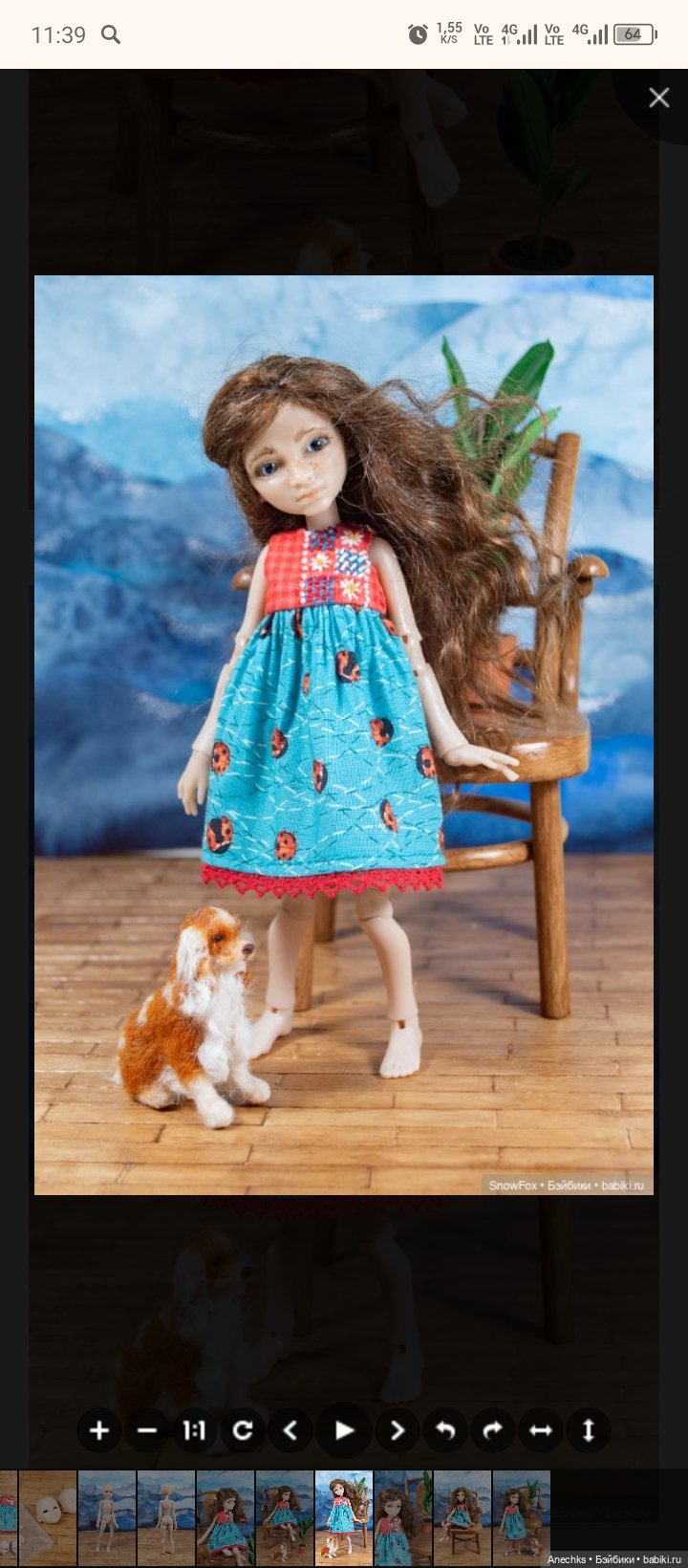 Авторская кукла со сменными лицами (фото 6)