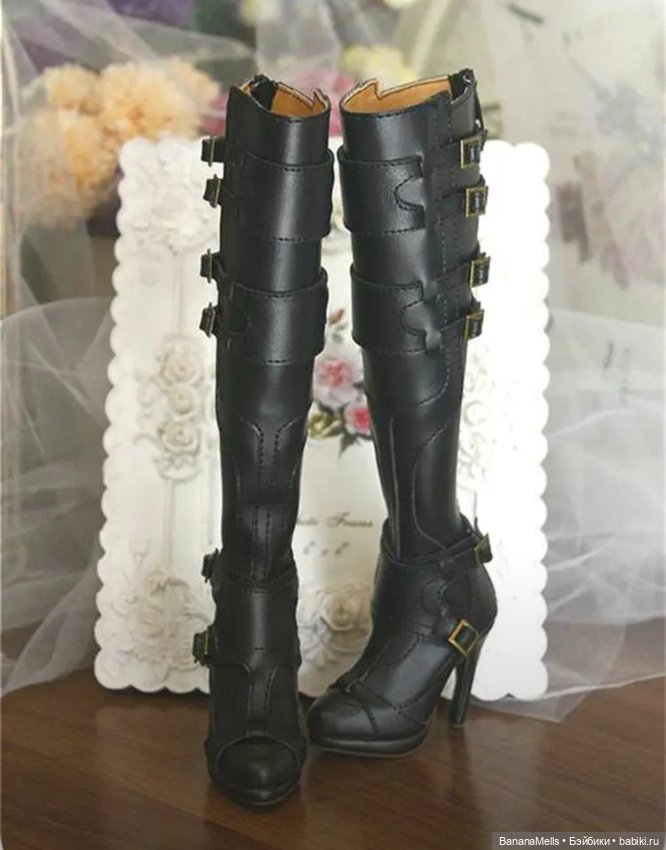 Черные сапоги на кукол 1/3