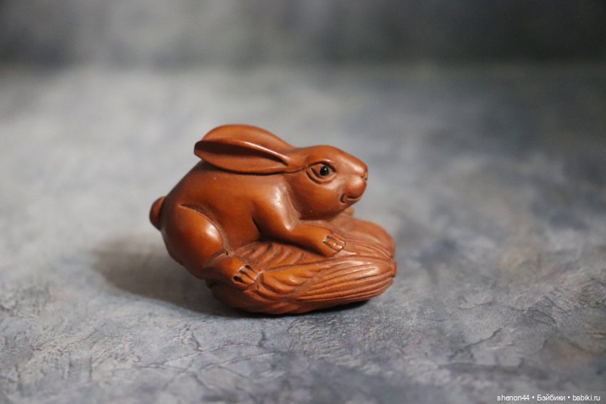 Нэцкэ "Кролик и кочан капусты". Винтаж, более 50 лет