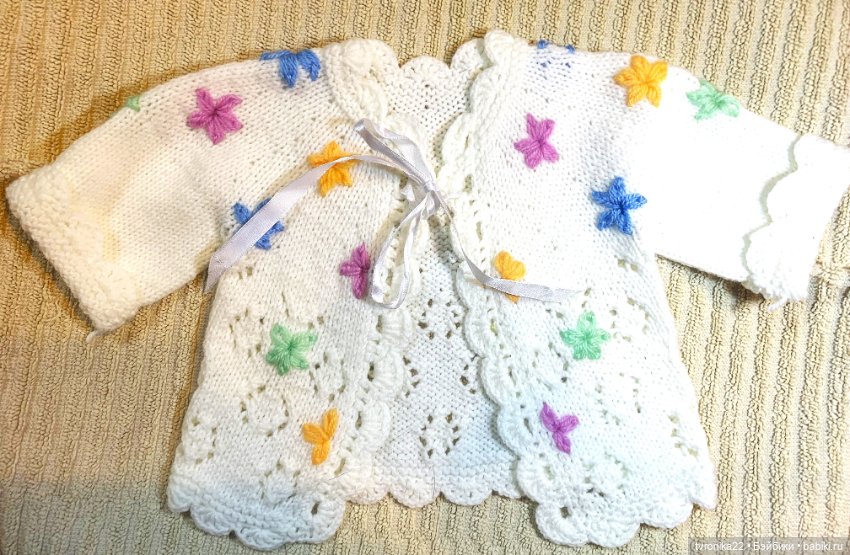 Две вязаные кофточки на кукол 55-65 см (фото 7)