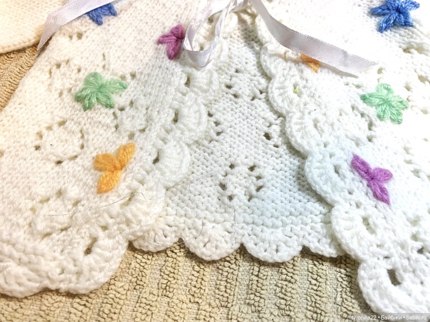 Две вязаные кофточки на кукол 55-65 см (фото 8)