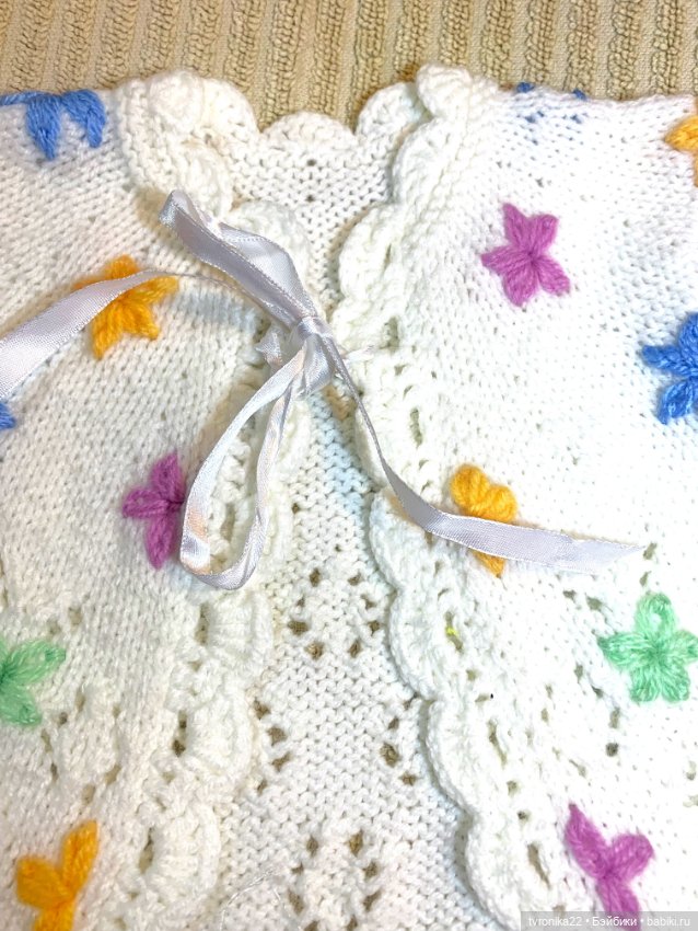 Две вязаные кофточки на кукол 55-65 см (фото 6)