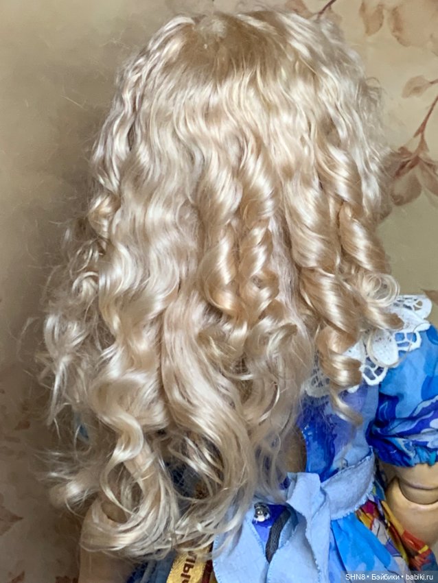 Парик из козочки для антикварной куклы 29-31 см (фото 4)