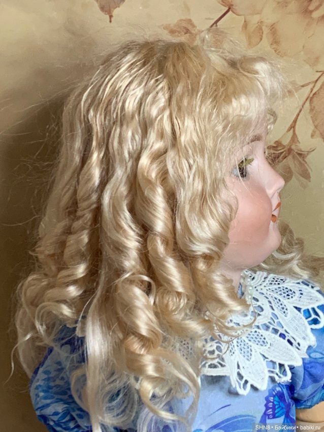 Парик из козочки для антикварной куклы 29-31 см (фото 2)