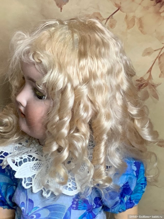 Парик из козочки для антикварной куклы 29-31 см (фото 3)
