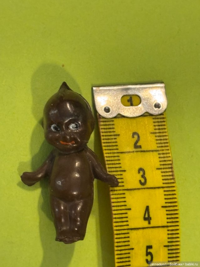 Редкий целлулоидный пупсик кьюпи негрик, высота 4 см (фото 7)