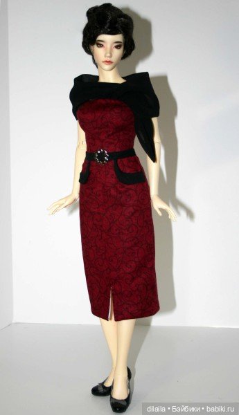 Выкройка PDF в натуральную величину / платье-футляр с карманами для куклы Iplehouse FID 45 см (фото 5)