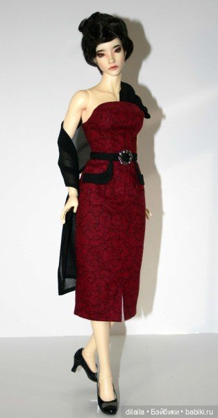 Выкройка PDF в натуральную величину / платье-футляр с карманами для куклы Iplehouse FID 45 см (фото 3)