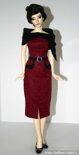 Выкройка PDF в натуральную величину / платье-футляр с карманами для куклы Iplehouse FID 45 см (фото 2)