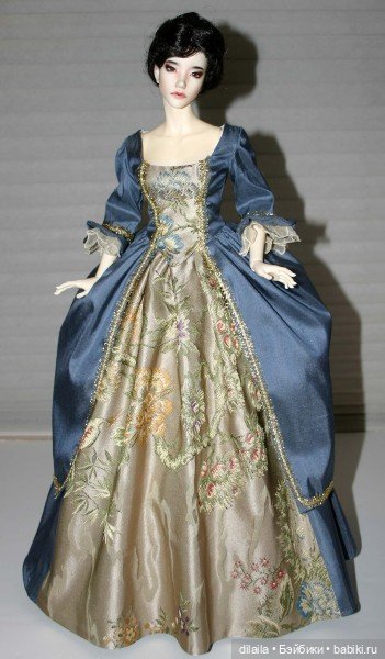 Выкройка PDF в натуральную величину / придворное платье 18 века для куклы Iplehouse FID 45 см (фото 2)