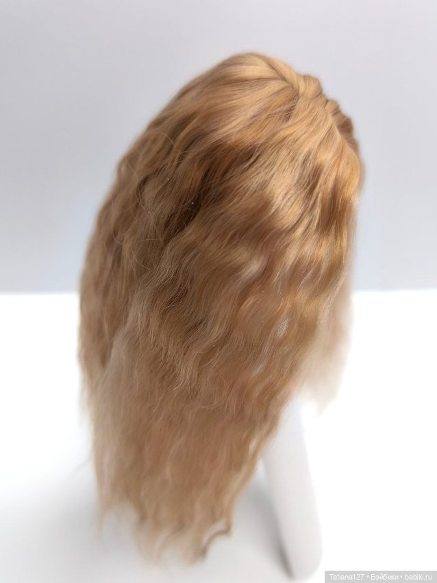 Парик из натуральных локонов козы для кукол с обхватом головы - 10,5см (фото 2)