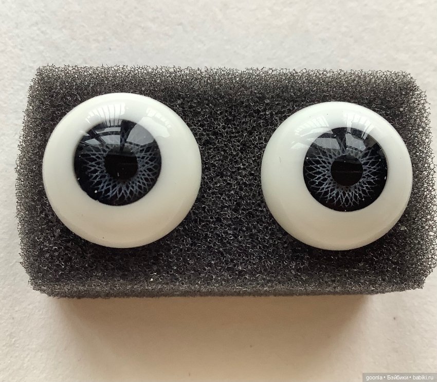 Глаза серые стекло 16мм — Глаза для BJD (фото 2)