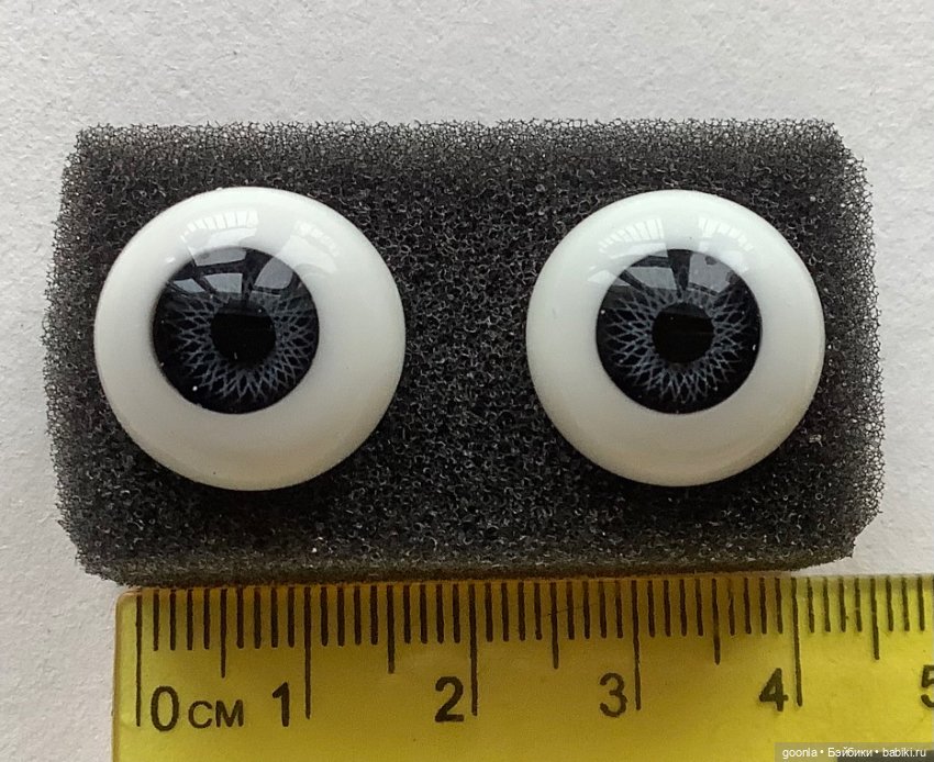 Глаза серые стекло 16мм — Глаза для BJD (фото 4)