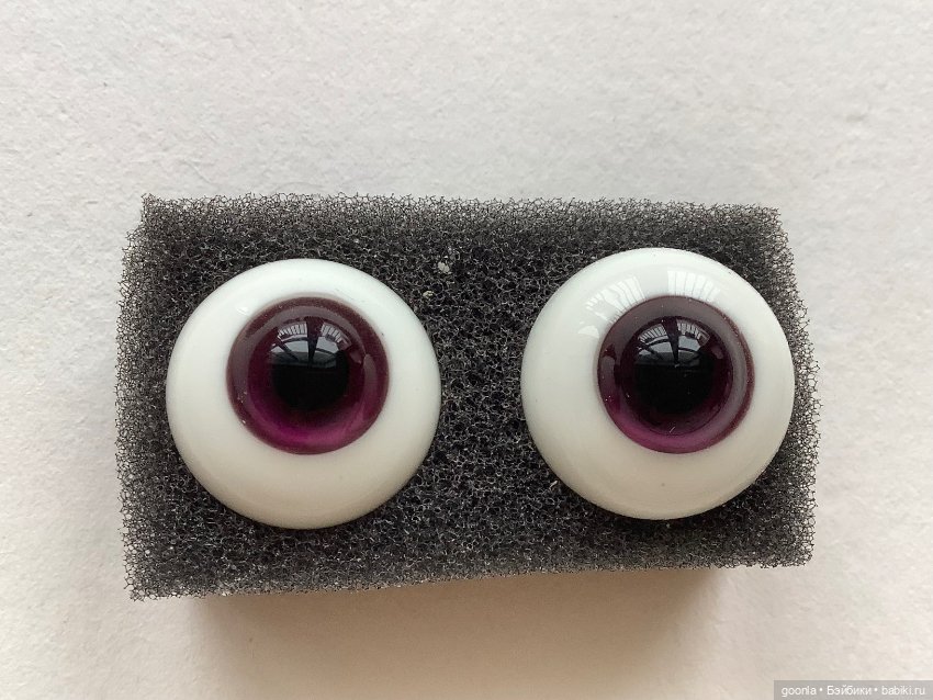 Глаза стекло лиловые 18мм (фото 2)