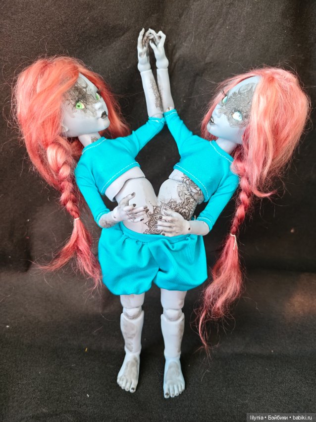 Сиамские близнецы авторская бжд куколка (фото 4)