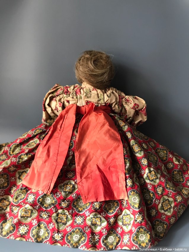 Старинная тряпичное соломенная кукла грелка (фото 5)