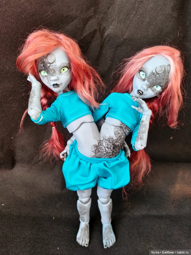 Сиамские близнецы авторская бжд куколка (фото 7)