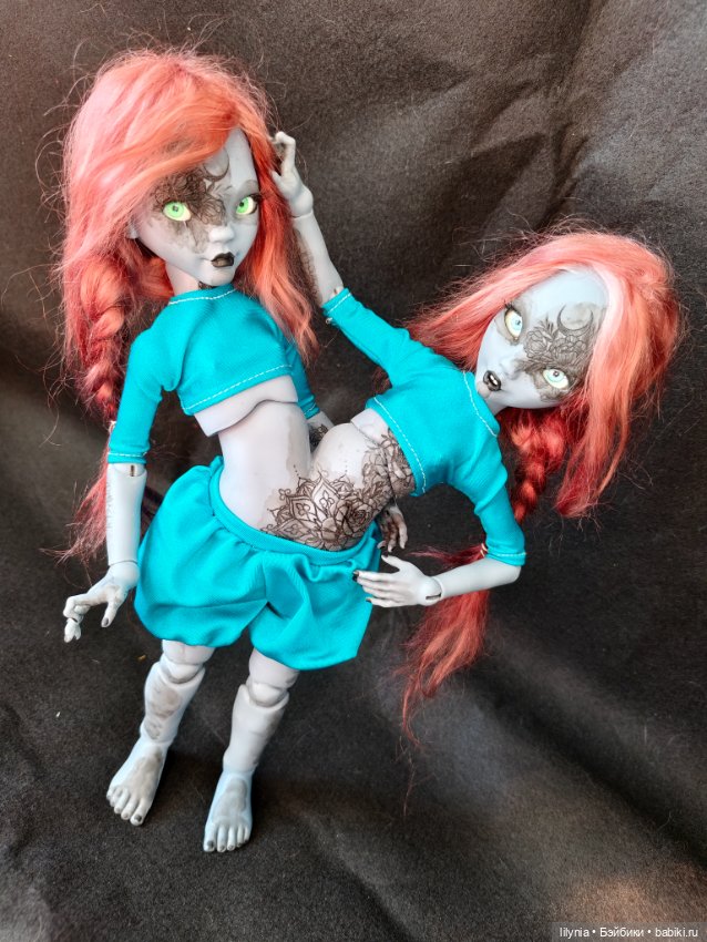 Сиамские близнецы авторская бжд куколка (фото 2)