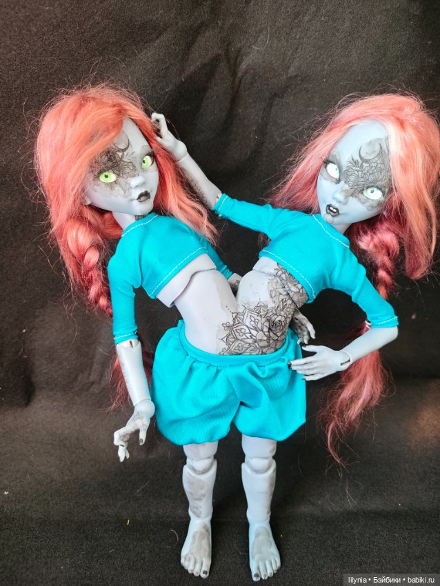 Сиамские близнецы авторская бжд куколка (фото 3)