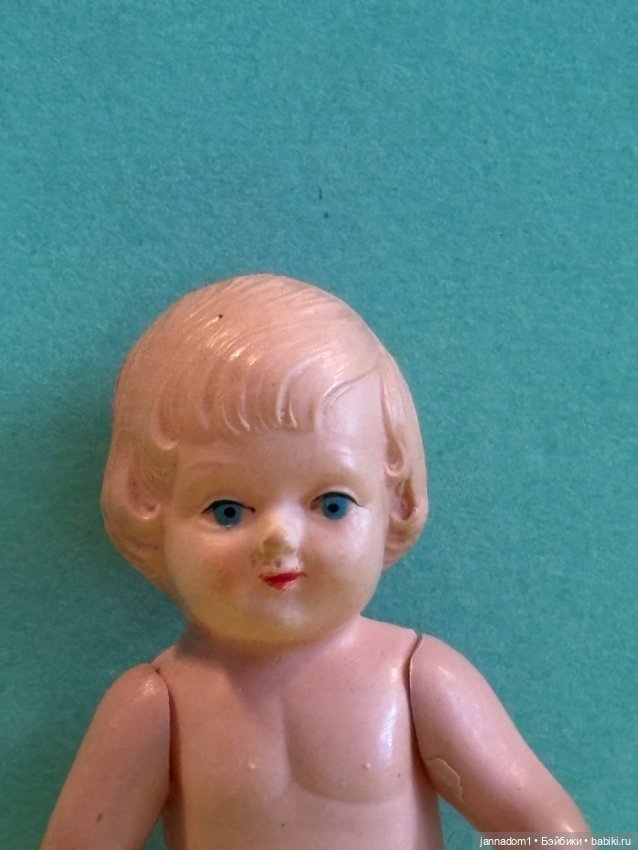 Целлулоидная куколка Minerva в красном платье, высота 9 см (фото 6)