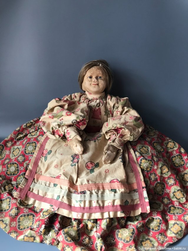 Старинная тряпичное соломенная кукла грелка