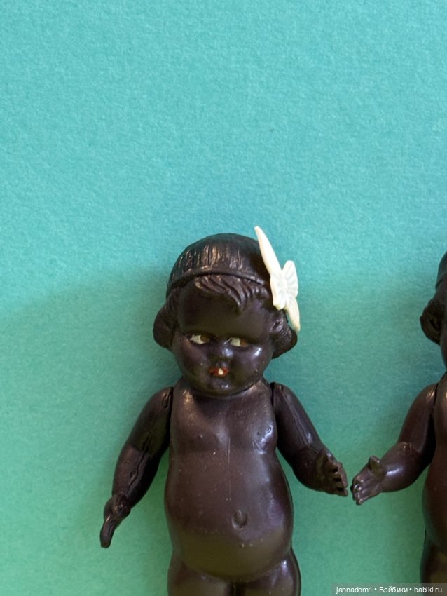 Целлулоидная куколка негритяночка кьюпик Hayn & Engels с бабочкой, высота 8 см (фото 2)