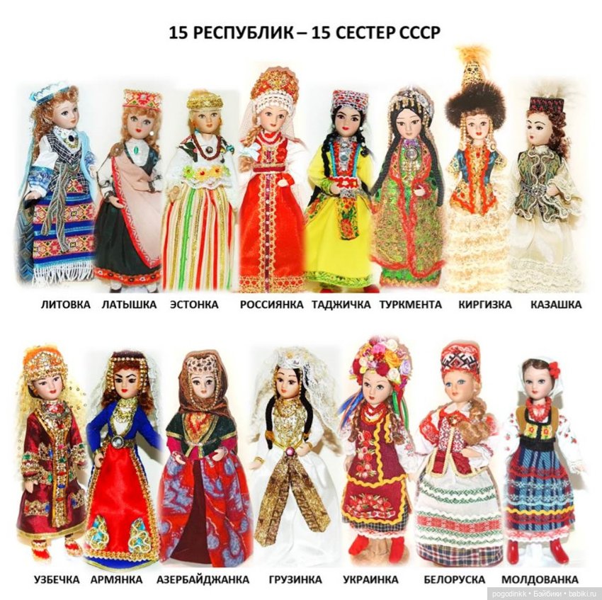 15 кукол в костюмах народов СССР, 21 см (ООАК) (фото 3)