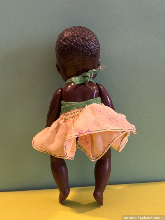 Целлулоидный японский пупсик негрик, высота 16 см (фото 2)