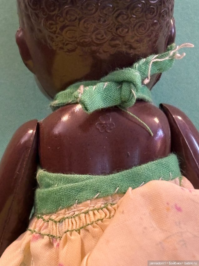 Целлулоидный японский пупсик негрик, высота 16 см (фото 3)