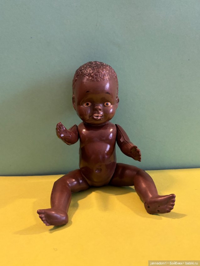 Целлулоидный японский пупсик негрик, высота 16 см (фото 4)