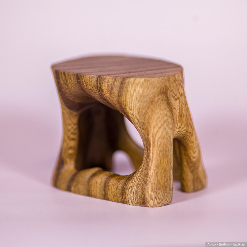 Журнальный Столик/подставка для цветов для кукол 1/6 30см Карагач - вяз (фото 2)