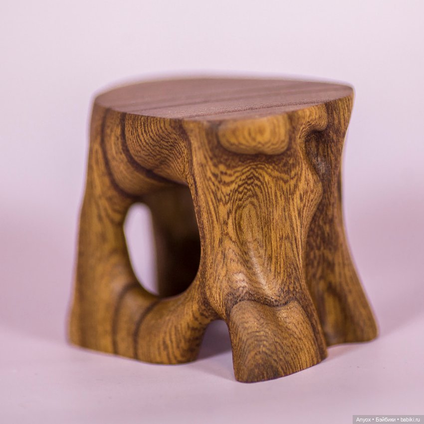 Журнальный Столик/подставка для цветов для кукол 1/6 30см Карагач - вяз (фото 4)