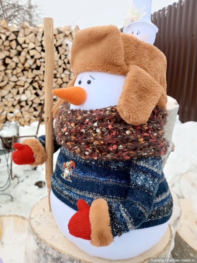 Снеговичок-добрячок — Авторские игрушки (фото 2)