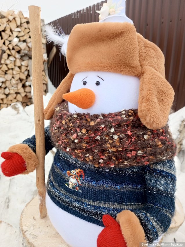 Снеговичок-добрячок — Авторские игрушки (фото 3)