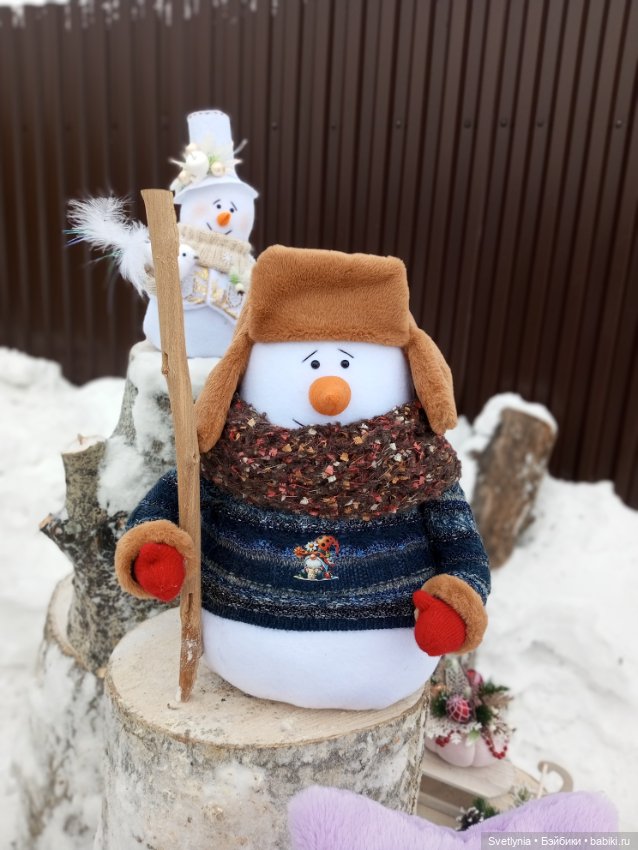 Снеговичок-добрячок — Авторские игрушки