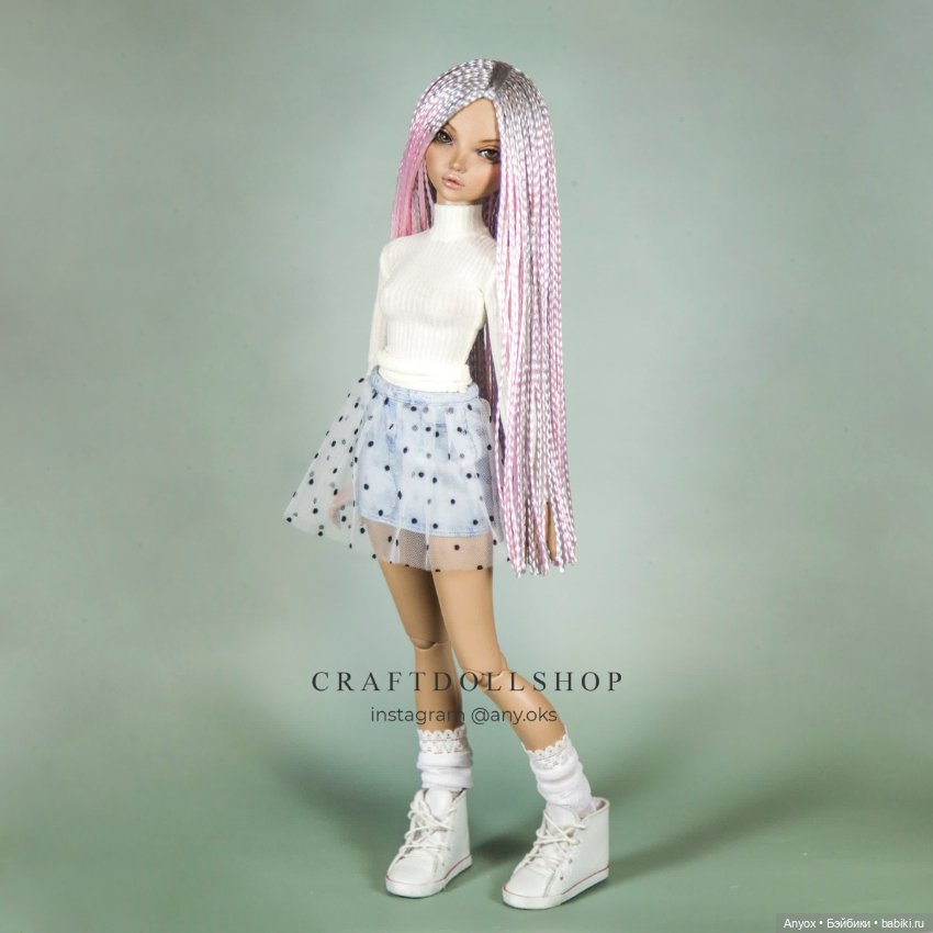 Парик 6-7 Minifee (17см) градиент серебро/розовый (фото 3)