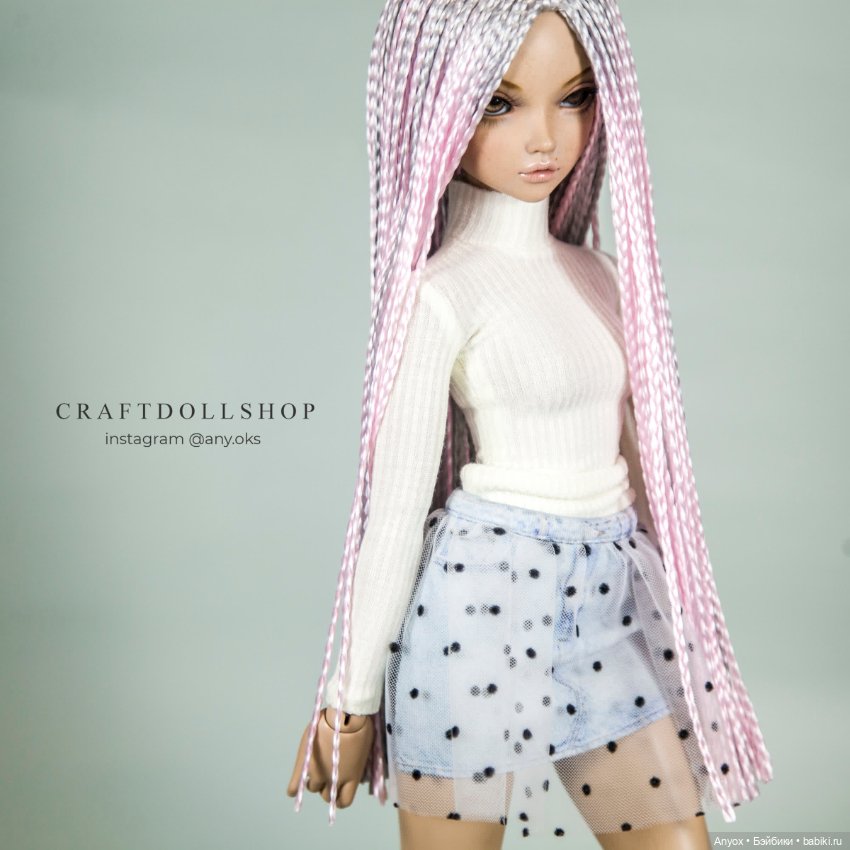 Парик 6-7 Minifee (17см) градиент серебро/розовый (фото 5)