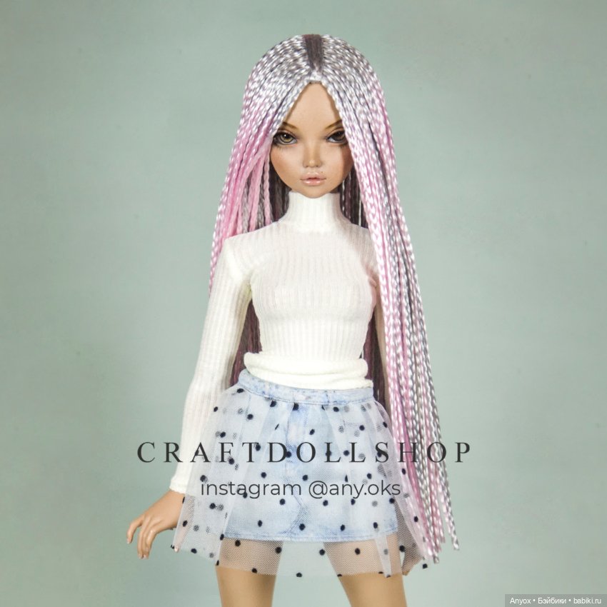 Парик 6-7 Minifee (17см) градиент серебро/розовый