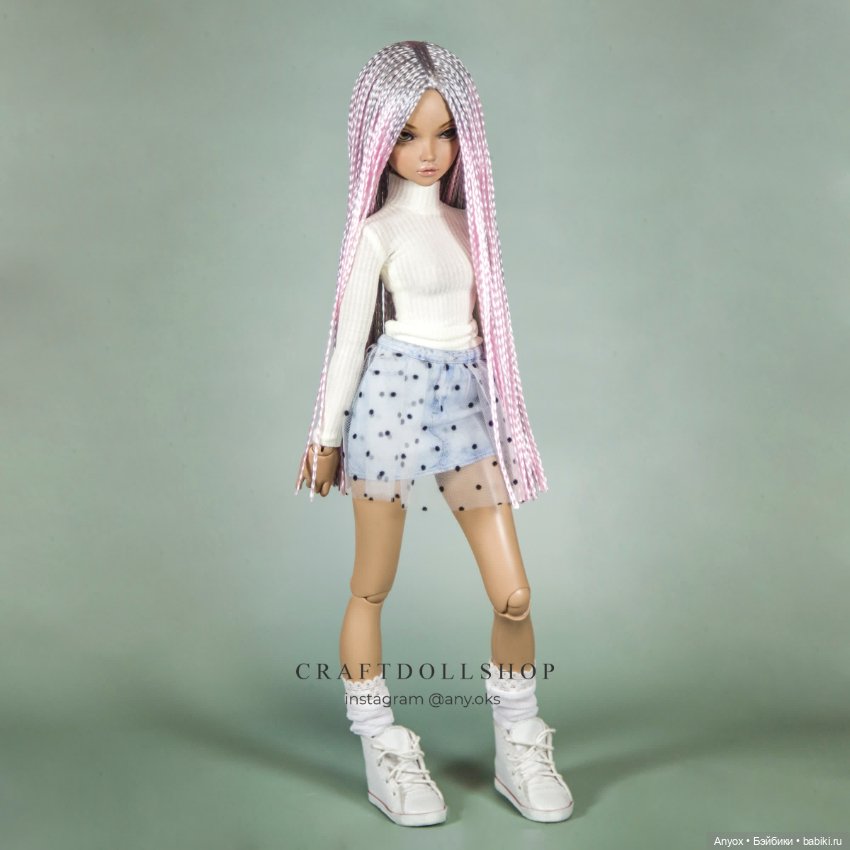 Парик 6-7 Minifee (17см) градиент серебро/розовый (фото 4)