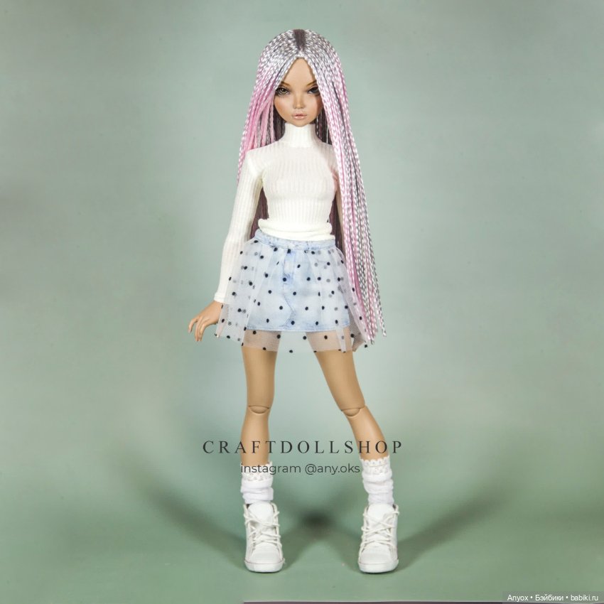 Парик 6-7 Minifee (17см) градиент серебро/розовый (фото 2)