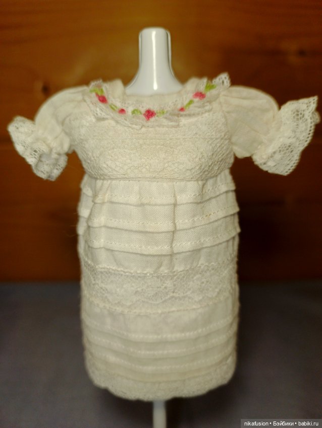 Платье для антикварной или винтажной куклы, рост 16-18 см (фото 3)